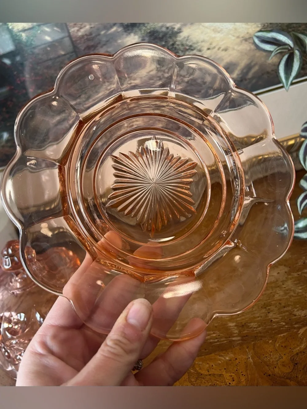 Vintage Mosser Glass "Cherry & Cable" Pink Glass Butter Dish - Picture 5 of 11